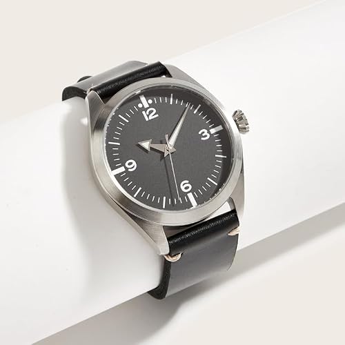Boyarca Pilot Watch Men's Aviator Wrist Watch Japan Automatic Movement Retro Mechanical Watches Stainless Steel Case with Luminous Waterproof (Black 8010)