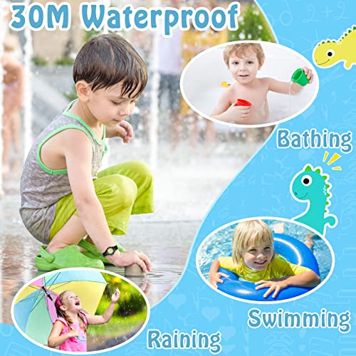 SOCICO Children Analog Watch Waterproof Time Teaching Boys Girls Watch Soft Band Learning Time Wrist Watch for Kids (Black-pre-Sale)