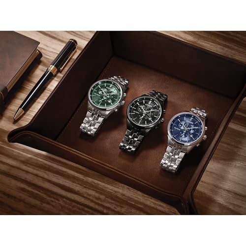 Citizen Men's Classic Corso Eco-Drive Watch, Chronograph, 12/24 Hour Time, Date, Sapphire Crystal, Stainless/ Blue Dial