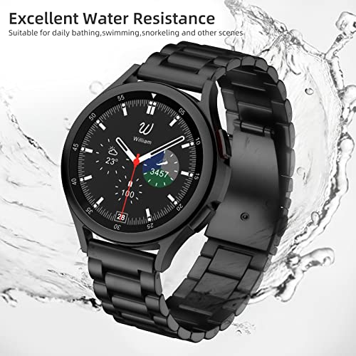 Lerobo Compatible with Samsung Galaxy Watch 7 6 5 4 Band 44mm 40mm/Galaxy Watch 6 4 Classic Band 43mm 47mm 46mm 42mm/Active 2 40mm 44mm, 20mm Stainless Steel Metal Replacement Men Women