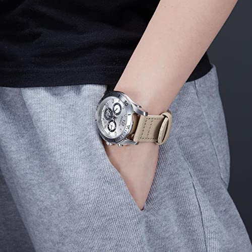 BINLUN Canvas Watch Bands Quick Release Sail Cloth Watch Straps Replacement 18mm 20mm 22mm 24mm Cotton Fabric Watchband for Men and Women with Silver/Black Buckle