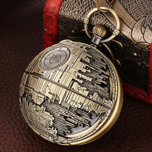 FUNGORGT Bronze Pocket Watch Chain with Vintage Pocket Watches for Men *Sky City* Musical Pocket Watch Fathers Day/Birthday/Christmas Gifts
