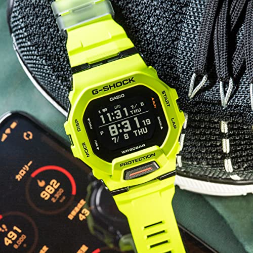 Casio G-Shock G-Squad Move Digital Connected Lime Green Resin Strap Fitness Watch GBD200-9