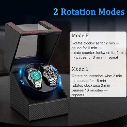 Anyasun Watch Winder for Automatic Watches,Double Watch Winder for Women's and Men's Watches with Quiet Japanese Mabuchi Motor