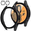 Tensea [2Pack for Samsung Galaxy Watch FE 2024/5 2022/4 2021 Screen Protector Case 40mm Accessories, Protective Face Cover Built-in Tempered Glass Film Bumper Case (40mm, Matte Black)