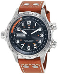 Hamilton Khaki Aviation Automatic Men's Watch, 45mm Stainless Steel Case, Swiss Made, Black Dial Analog Wrist Watch for Men, 100m Waterproof, Sapphire Crystal, 3-Hand Movement, Cow Leather Strap
