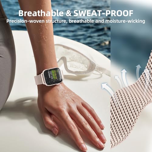Original Stainless Steel Mesh Loop Compatible with Apple Watch Bands 38mm 40mm 41mm 42mm 44mm 45mm 46mm 49mm Women Men, Magnetic Clasp Replacement for iWatch Strap Series 11 10 9 8 7 6 5 4 Ultra SE