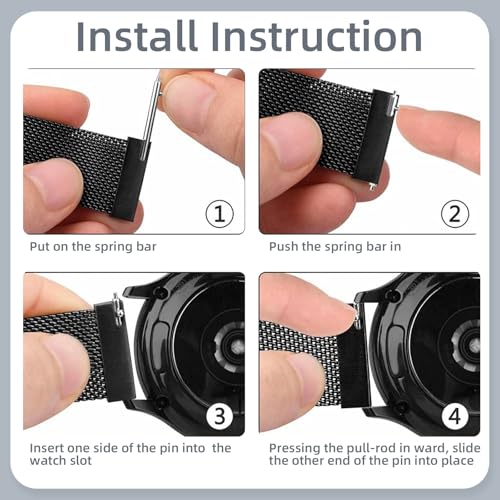 20mm Metal Bands Compatible with Garmin Vivoactive 5/Vivoactive 6/3 Watch Bands, Soft Stainless Steel Strap Replacement Wristband for Venu Sq 2/ Forerunner 55/245 Watch Band Women Men, Champagne