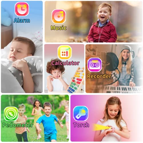 Tixpc Smart Watch for Kids with 39 Puzzle Games HD Touch Screen Camera Music Player Pedometer Alarm Clock Calculator Flashlight 12/24 hr Gifts for 4-12 Year Old Boys Toys for Kids