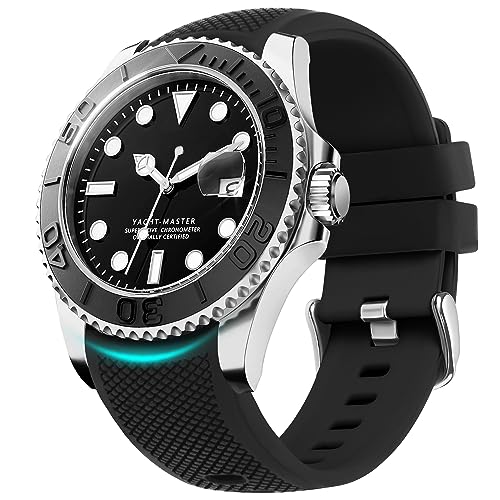 Fullmosa 22mm 20mm 24mm Silicone Watch Bands Curved Watch Strap Compatible with Samsung Galaxy Watch 7 6 5 4 3, Garmin Fossil Amazfit for Men Women(22mm,Black)