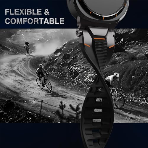 ULTIMAL Watch Band for Samsung Galaxy Watch Ultra 47mm (2025/2024) Compatible with Samsung Watch Strap Bands for Men Sport Bands for Watch Rugged Premium TPU & Metal (Black+Black)