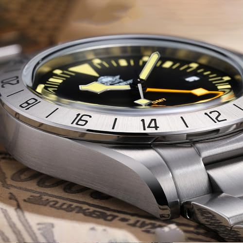 ADDIESDIVE Men's Watches GMT Watch Quartz, Dual Time, Quickset Date with Screw Down Crown, Swiss Movement Waterproof 200M Luminous AD2036 GMT Watch for Men