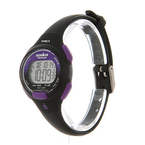 Timex Women's Ironman Triathlon Essential 10 34mm Watch – Black & Purple Case with Black Resin Strap