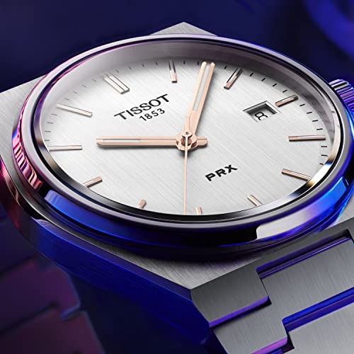 Tissot mens PRX 316L stainless steel case Dress Watch Grey T1374101103100