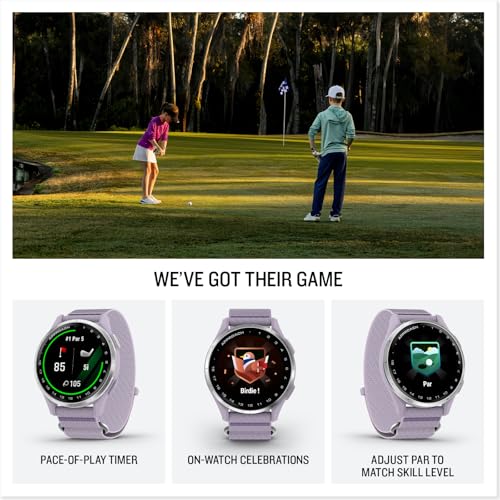 Garmin Approach® J1, Junior Golf Watch with GPS, Bright and Colorful Display, Tee-Off Guidance, Essential Features for Learning and Improving, Lilac