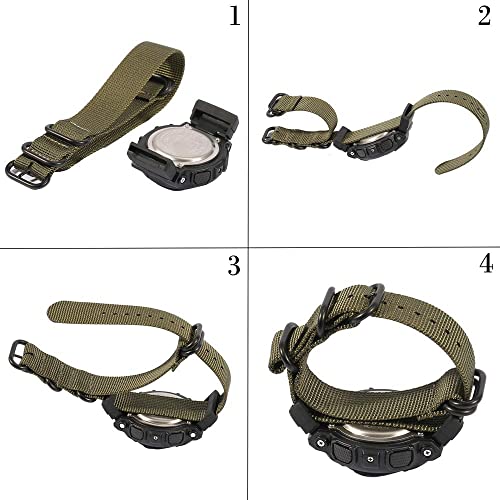 WRISTARMOR GA110 nylon band adapters Kit Replacement for Casio g shock DW-5600 DW-6900 GA700 GA100 GD120 GD110 watch band