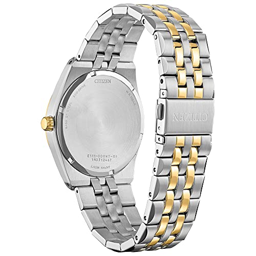 Citizen Men's Classic Corso Eco-Drive Watch, 3-Hand Date, Luminous Hands and Markers, Two-Tone Stainless Steel, Black Dial