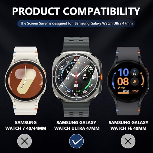 Suoman 4-Pack for Samsung Galaxy Watch 7/8 Ultra 47mm (2024/2025) Tempered Glass Screen Protector, [Anti-Scratch] 9H Hardness protective film