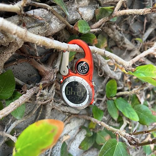 Dakota Digital Backpacker Clip, Fob and Pocket Watch, Alarm, Stopwatch, Timer and Dual Time, Outdoor Gifts for Men and Women, Tactical Digital Watch