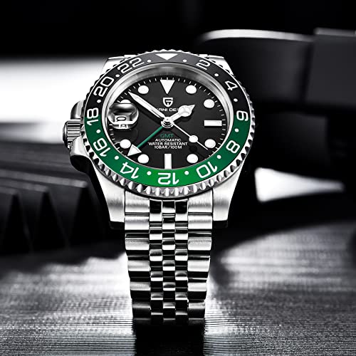 BY BENYAR Pagani Design Men GMT Automatic Watches-Fashion Stainless Steel Mechanical Watch-Sapphire Glass Lens Watch Men