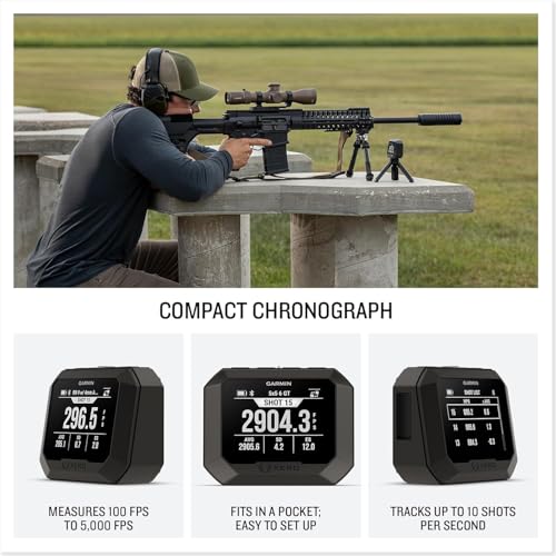 Garmin Xero C2 Chronograph, Compact Ballistic Velocity Measurement Device, 100–5000 FPS Range, Rapid Fire Support, Smartwatch and ShotView App Compatible Bundle