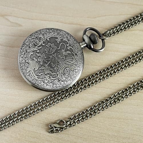 Fogitbok Vintage Pocket Watches for Men Womens Pocket Watch with Chain