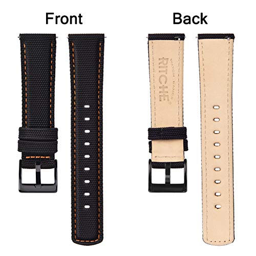 Ritche Christmas Gift 18mm Sailcloth Wristbands Watch Strap, Quick Release Sailcloth Watch Band Padding Design Watch Bands for Men Women, White Elephant Gifts, Stocking Stuffers for Men