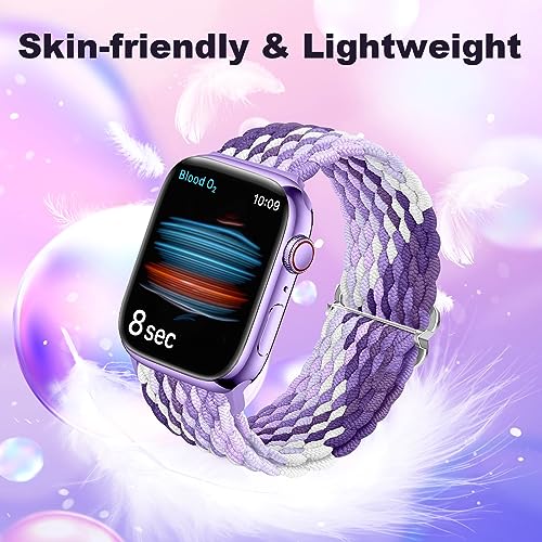 DOBSTFY Compatible with Apple Watch Band 38mm 40mm 41mm 42mm for Women Men,Stretchy Braided Apple Watch Strap for iWatch Series 10/9/8/7/6/5/4/3/2/1/SE/Ultra/Ultra 2