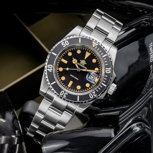 ADDIESDIVE Classic Quartz Watches for Men Stainless Steel Band Rotating Bezel 200M Diving Waterproof Wrist Watch Outdoor Watch