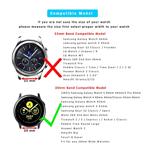 Hepsun Compatible with Samsung Galaxy Watch 7/6/5/4/Watch 42mm/Watch 3 41mm/Active 40mm/Active 2/Gear S2 Classic/Sport /Fossil Q Gazer/Ticwatch 2/Garmin Vivoactive 3 Bands, 20mm Vintage Cuff Genuine Leather Band Strap for Men Women (Black)