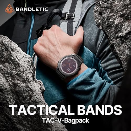 Bandletic Compatible with Garmin Fenix 8 47mm 7 6 Pro 5 Plus Watch Band, Rugged Tactical Nylon Strap for Instinct 3 2, Quick Fit 22mm Watch Bands for Forerunner 970/965/955/945/Approach S62/S60/Epix 2