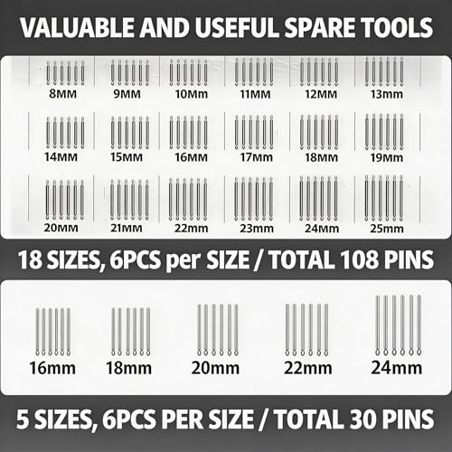 MARVLLGGOSO Professional Watch Repair Kit with Watch Battery Replacement Tools, Watch Link Removal Kit, Including Spring Bars Tool with Scale, 5-in-1 Precision Screwdriver, Adjustable Back Case Opener,Pry Tool, Spring Bar,Tweezer