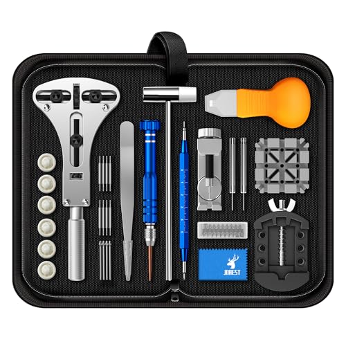 JOREST Watch Repair Tool Kit, Battery Replacement, Strap Adjustment, Bracelet Pin Removal, Band Link Remover, Resizing Tool, Wrench Opening Cover, Case Back Opener, Screwdriver, Spring Bar