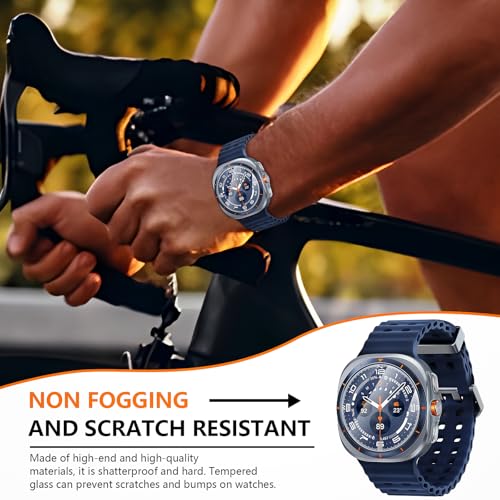 Suoman 4-Pack for Samsung Galaxy Watch Ultra 47mm Screen Protector, 9H Hardness Tempered Glass Screen Protective Film Ultra 47 mm for Galaxy 8/7 Smartwatches (2024-2025)