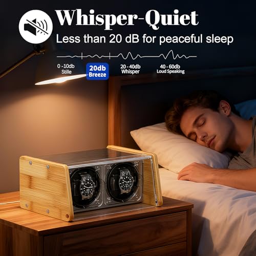 Watch Winder Smith Bamboo Automatic Watch Winder 2 for Luxury Watches Box