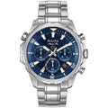 Bulova Men's Marine Star Series B Stainless Steel 6-Hand Chronograph Quartz Watch, Blue Dial Style: 96B256