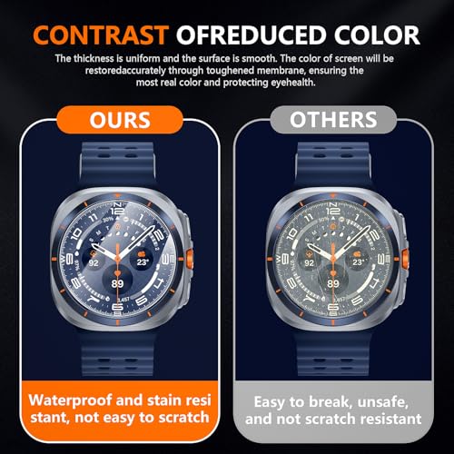 Suoman 4-Pack for Samsung Galaxy Watch Ultra 47mm Screen Protector, 9H Hardness Tempered Glass Screen Protective Film Ultra 47 mm for Galaxy 8/7 Smartwatches (2024-2025)