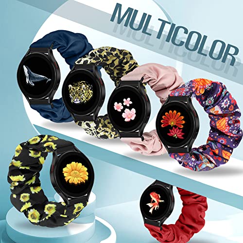 Runostrich Compatible with Samsung Galaxy Watch 7 6 5 4 40mm 44mm/Garmin Vívoactive 6/5/3/3 Music/Forerunner 570 42mm/55/158/165/245/645/Amazift Active 2/Active, 10pack 20mm Scrunchie Watch Band