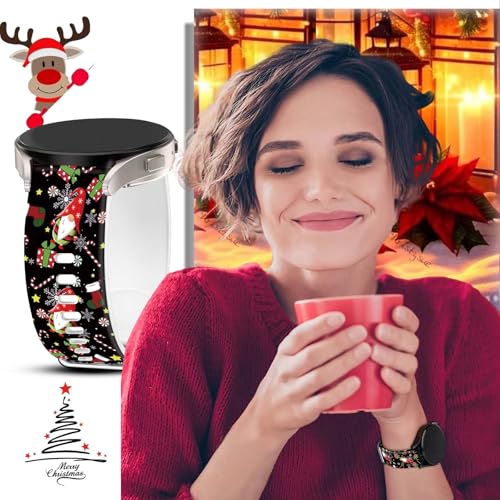 AYCQ 20mm Christmas Gnome Watch Band Compatible with SamsungGalaxy Watch 7/6/5/4 40mm 44mm/Watch 6 Classic 43mm 47mm/Watch 5 Pro 45mm/Watch 4 Classic/Active 2 Holiday Smartwatch Replacement Band