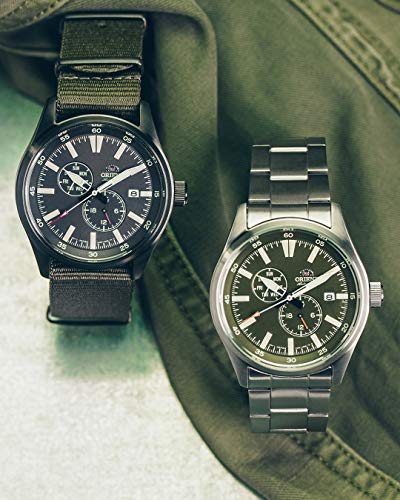 Orient Men's Stainless Steel Japanese Automatic Sport Watch with Nylon Strap, Green, 21.7 (Model: RA-AK0403N10A), Gray