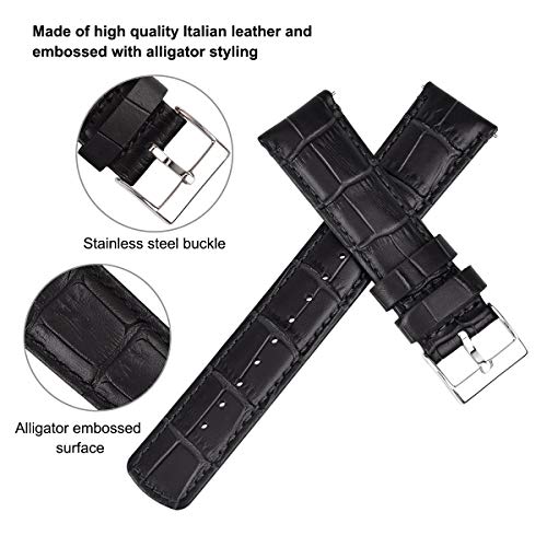 Ritche Quick Release Leather Watch Bands Genuine Leather Watch Strap for Samsung Galaxy Watch 6 Classic 43mm 47mm 40mm 44mm 18mm, 20mm or 22mm for Men and Women