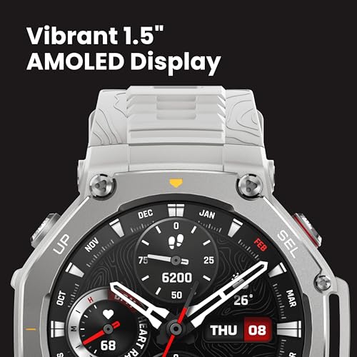 Amazfit T-Rex 3 Rugged/Military Smart Watch 48mm, GPS (with Privacy), Offline Maps, Long Battery Life,328 Feet Water-Resistant, 170 Fitness/Sport Modes, AI, Voice Control, for Android or iPhone, Black