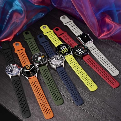 WOCCI 22mm Breathable Hollow Silicone Watch Band, Quick Release, Replacement Strap for Men and Women (Green)