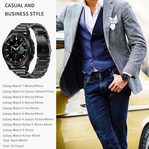 GOLDTOLUCK Stainless Steel Band Compatible with Samsung Galaxy Watch 8 7 6 5 4 Classic FE Pro 40mm 44mm 46mm 43mm 47mm 45mm 42mm 20mm Men Women Milanese Replacement Metal Elegant Casual