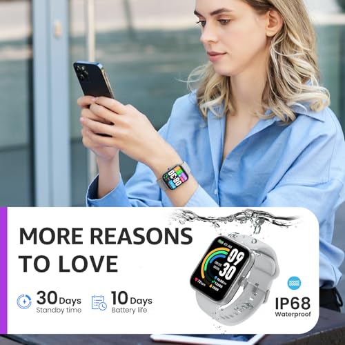 TOZO 2026 New Upgraded Smart Watch for Men Women for iPhone&Android, 1.83" Fitness Tracker Bluetooth Call [Answer/Make], IP68 Waterproof Sleep Monitor, 100+ Sport Modes Sliver