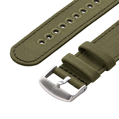 Archer Watch Straps - Canvas Quick Release Watch Bands (Faded Olive, 20mm)
