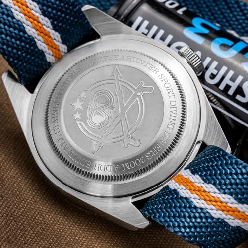 ADDIESDIVE GMT Quartz Watch for Men Nylon Band 200M Waterproof Dual Time Zone Calendar GMT Mens Wristwatch