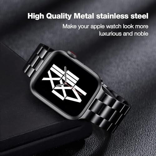 SUNFWR Compatible with Apple Watch Band 44mm 45mm 42mm 46mm 49mm for Men Women, Stainless Steel Metal iWatch Band for Apple Watch Series 11/10/9/8/7/6/5/4/3/2/1/SE/SE2/SE3 Ultra3/2/1 (No case)