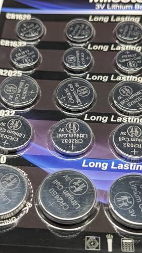 Milestock 25-Pcs 3V Lithium Button Battery Assortment CR1620 CR1632 CR2025 CR2032 CR2450 for Car Key Fob, Sensors, Scales, Candles, Watch, Toy Remote and More