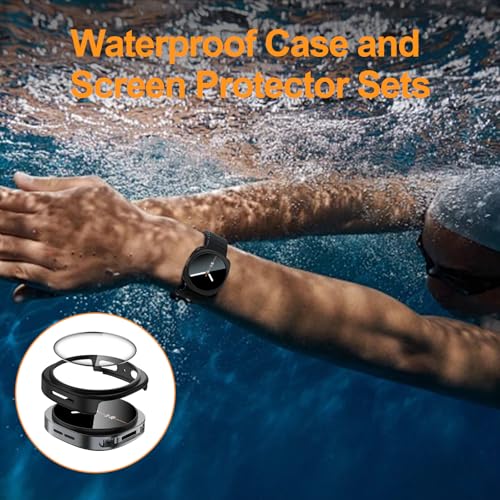 Landhoo [6+6Pack] for Samsung Galaxy Watch 8 40mm Screen Protector Case, Hard PC Bumper + HD Anti-Fog Tempered Glass Protective Film, Waterproof Face Cover Set for Galaxy Watch 8 40mm Accessories